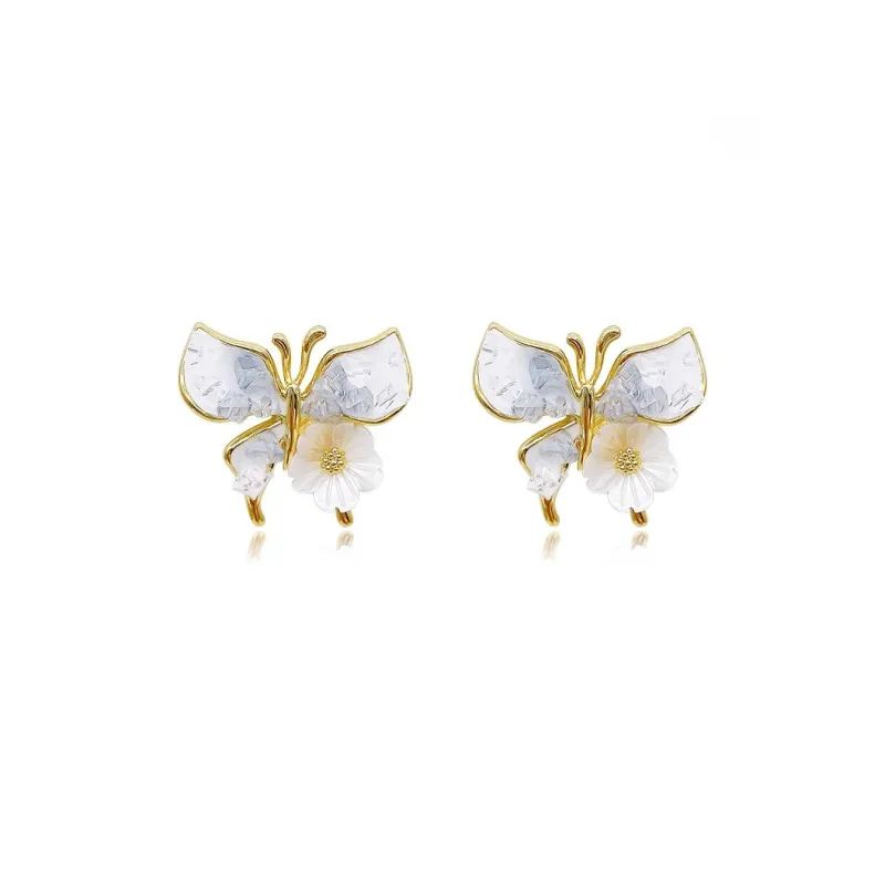 GIFU Zircon Stud Earrings Women's-5
