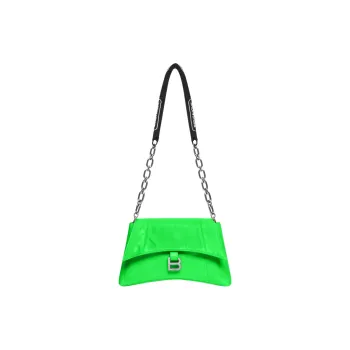 Balenciaga Downtown Cow Leather Hourglass Bag Shoulder Bag Small Size Women's Green