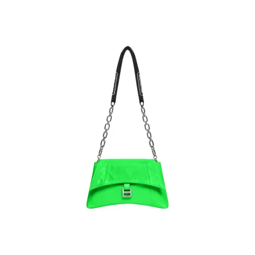 Balenciaga Downtown Cow Leather Hourglass Bag Shoulder Bag Small Size Women's Green