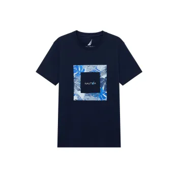 Nautica White Sail T-Shirts Men Navy Blue