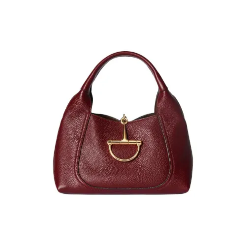 GUCCI Leather Handbag Small Size Women's Ancora Red