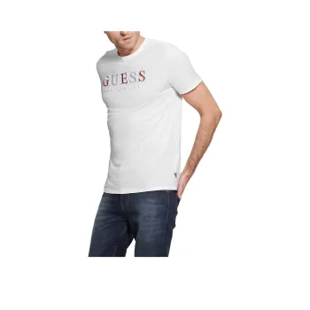 GUESS Embossed Logo Tee T-Shirt Men's White