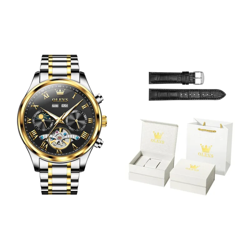 OLEVS Play The Cool Series Automatic Mechanical Movement Stainless Steel Watchband Watch Men's Watches White Dial-10