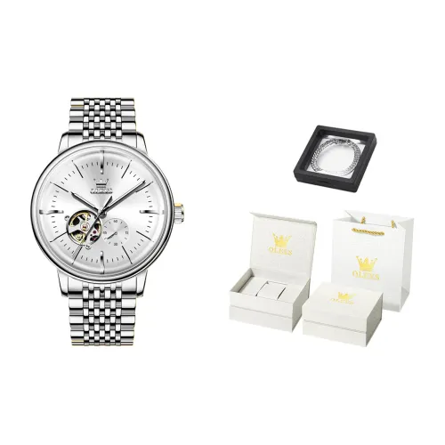 OLEVS Minimalist Series Mechanical Movement Watch Men's Watches White Dial
