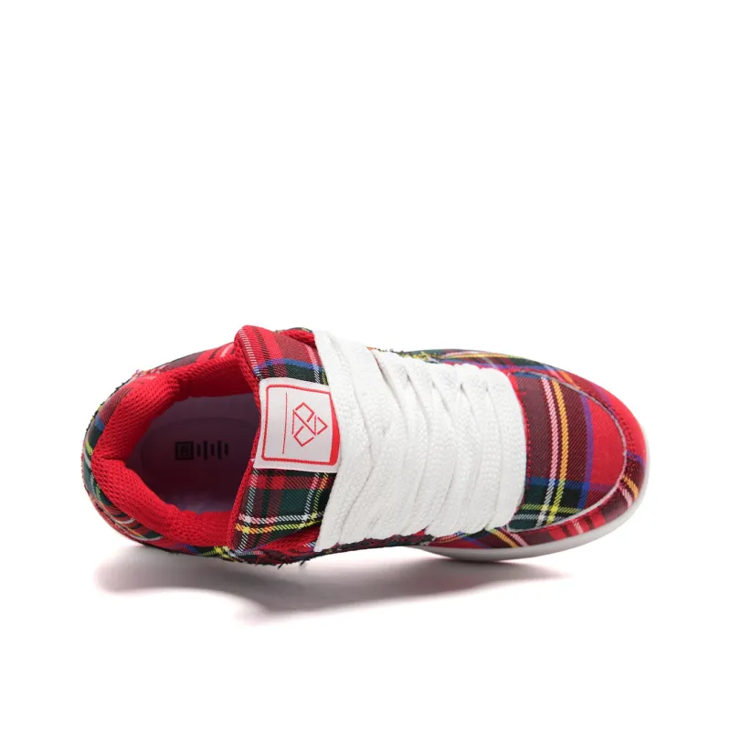Circle Small Low Top Canvas Shoes Unisex Scottish Square-6
