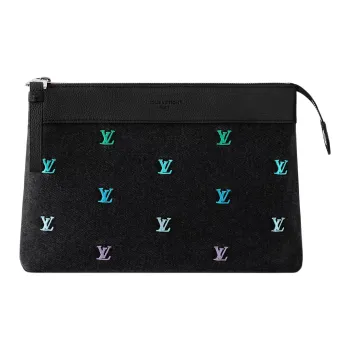 LOUIS VUITTON Denim Clutch Men's Black