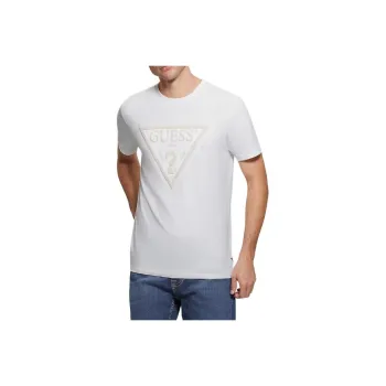 GUESS Eco Embroidered Logo Tee T-Shirt Men's White