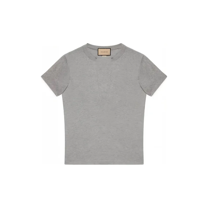GUCCI Split Neck Short Sleeved T Shirt-0