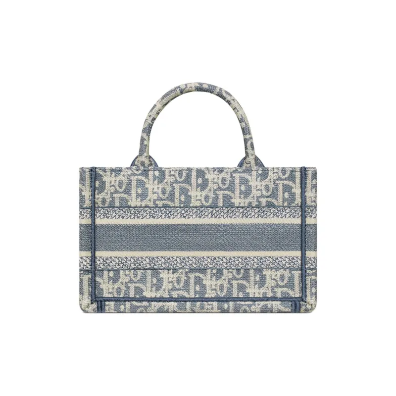 DIOR Cotton Tote Bag, Shopping Bag, Handbag Mini Women's Blue-3
