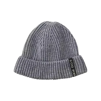 Le Coq Sportif Wool Propylene Rayon Polyester Nylon Wool Blend Beanies Unisex Gray