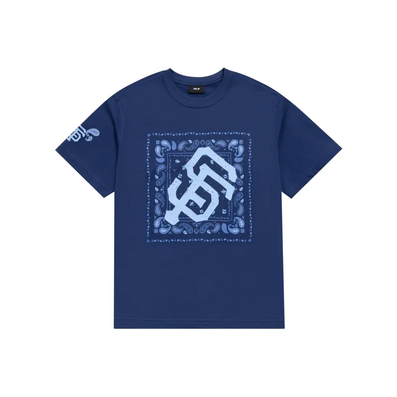 MLB Set in Sleeve T Shirt Unisex Navy Blue-0