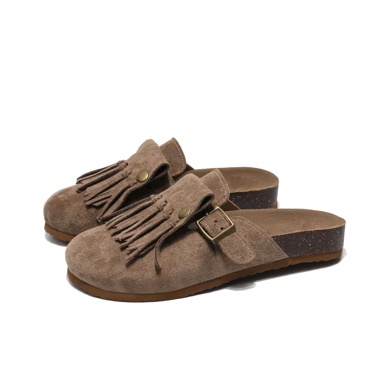 Dawei's House Fringe Abrasion Resistant Wrap toe Slippers Women's-8