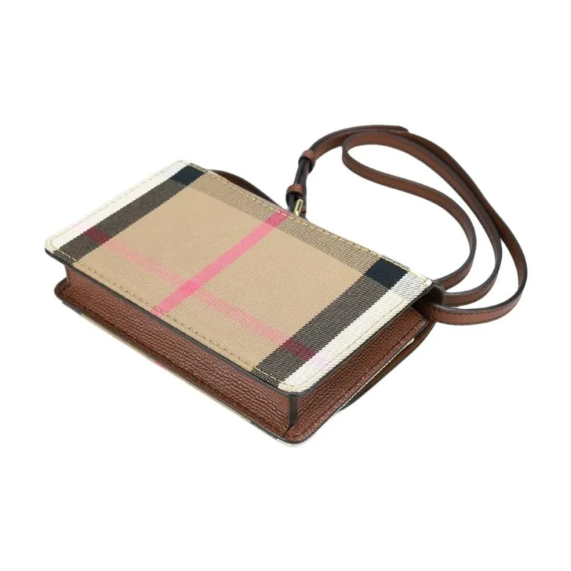 Burberry Vintage Cow Leather Shoulder Bag Crossbody Bag Women's Brown-2