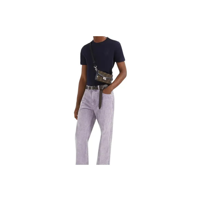 FENDI O'Lock embroidered Cotton T shirt-3
