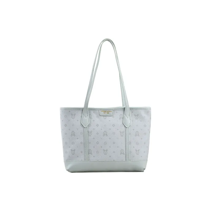 RIVMIND PU Tote Bag Shoulder Bag Women's White/Green/Pink-2