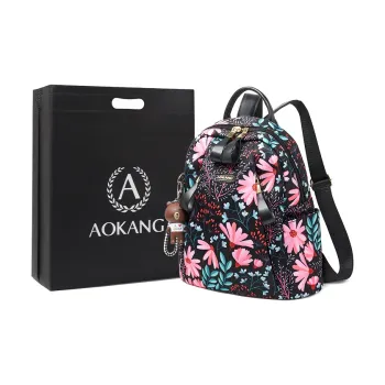 AOKANG Fabric Shoulder Bag Backpack Large Size Unisex Classic Black