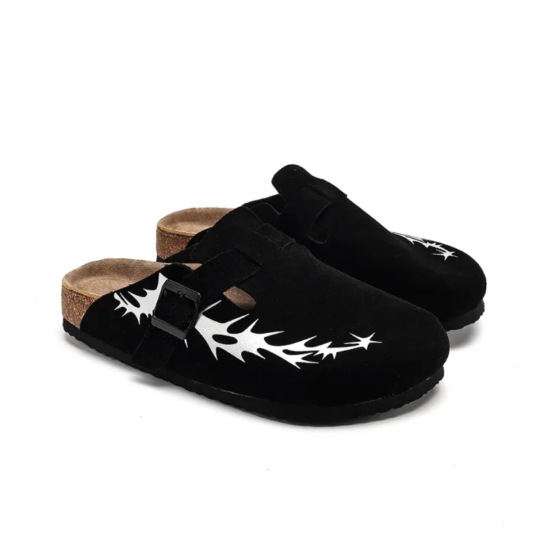 Fang Sanhuo Quiet Slip Resistant Wrap toe Slippers Unisex Black-1