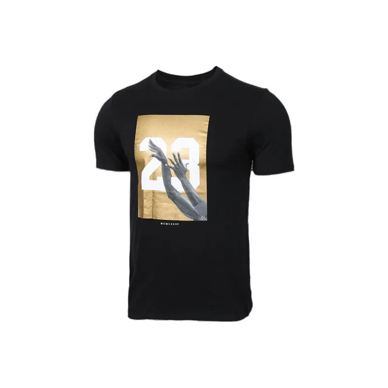 Jordan T Shirts Men Black/Gold-0