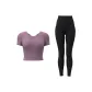 Berry Purple Top+Starburst Black Pants