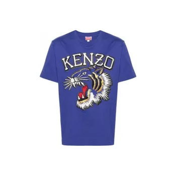 KENZO Tiger Embroidered Crewneck T Shirt