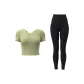 Cardamom Green Top+Starburst Black Pants