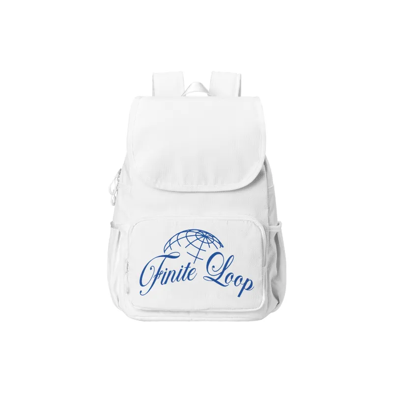 FINITE LOOP Recycled Material Student Backpack Unisex White-14