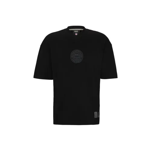 HUGO BOSS x NFL Interlock Cotton T Shirt With Printed Artwork T Shirt Men's Black