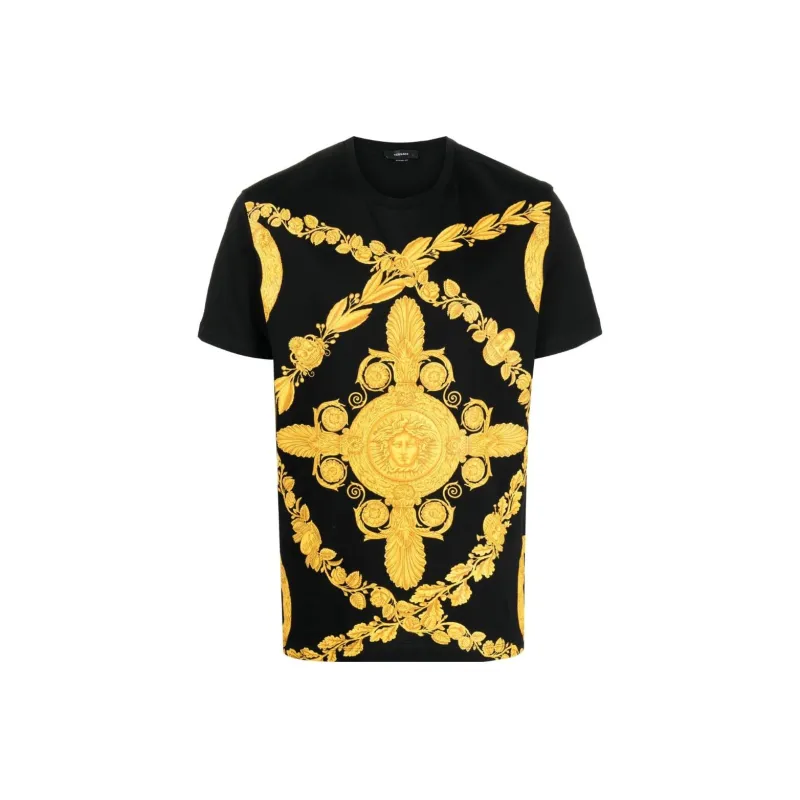VERSACE Baroque Printed Crewneck T Shirt-0