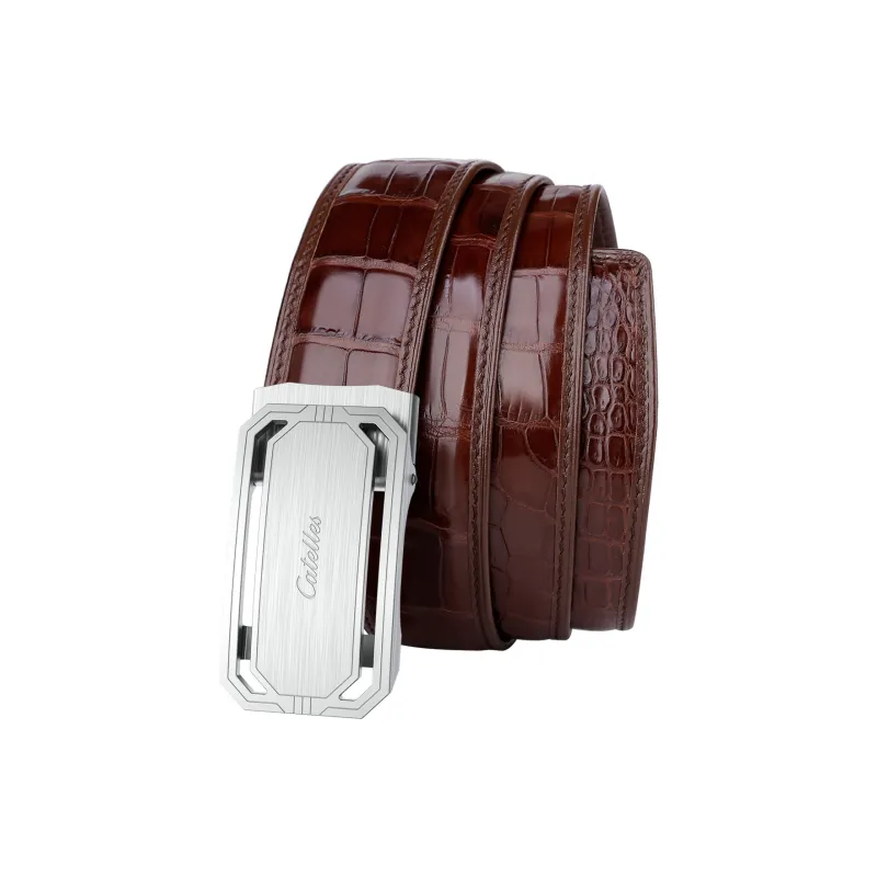 CATELLES Crocodile Leather Belts Men's 3.5cm-6