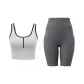 White Tank Top+Limestone Knee-Length Pants