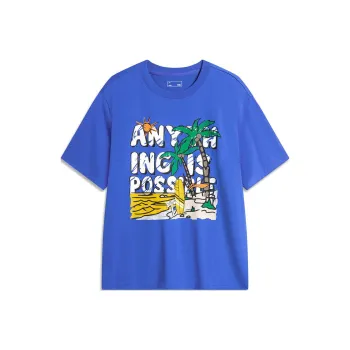 LiNing Sports Life Collection T-Shirt Men's Color Blue