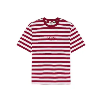 GUESS Originals Eco Simple Stripe Tee T-Shirt Men's Red