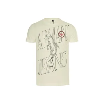 ARMANI JEANS T Shirts Men Ecru