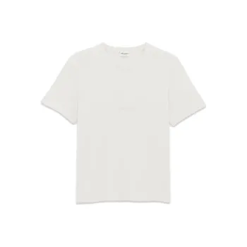 SAINT LAURENT Logo Embroidered Crewneck T Shirt