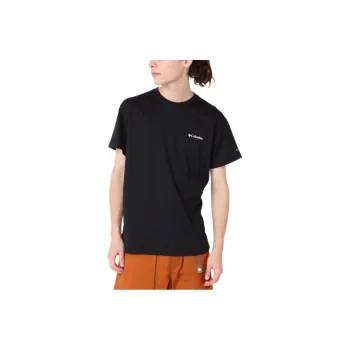 Columbia SS22 Crew Neck Fitted Straight Short-Sleeved T-Shirt Men's Black