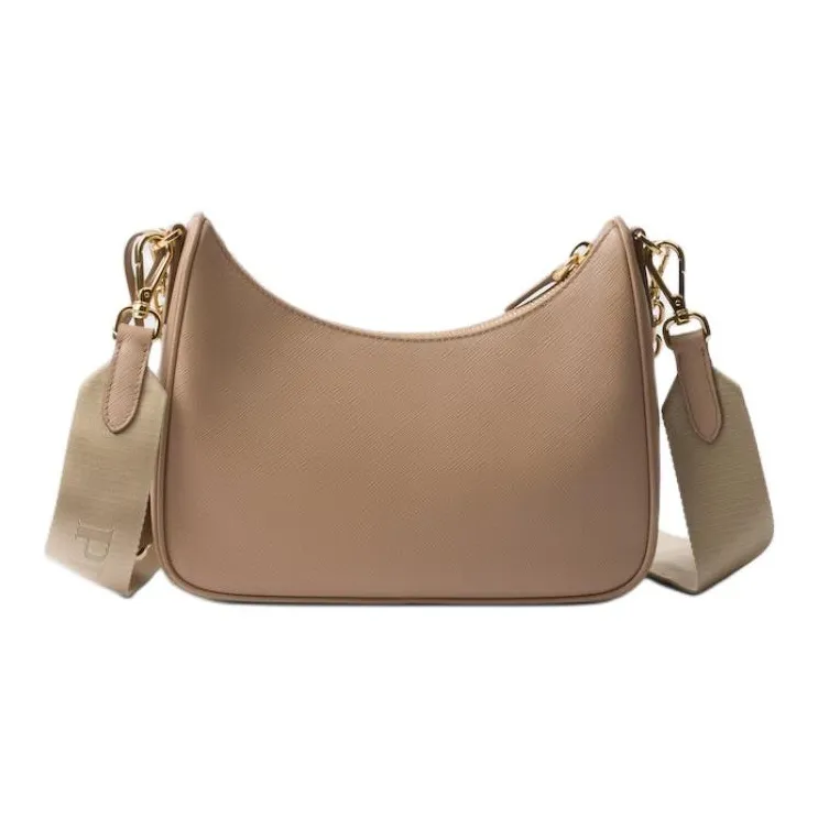 PRADA Re Edition Calfskin Shoulder Bag Women's Beige-2