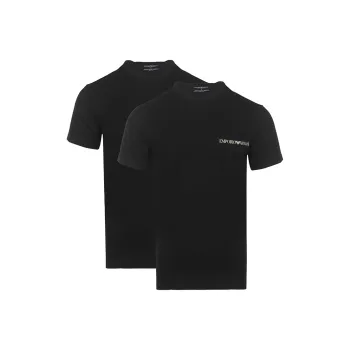 EMPORIO ARMANI SS23 T Shirt Men's 2 Pack Black
