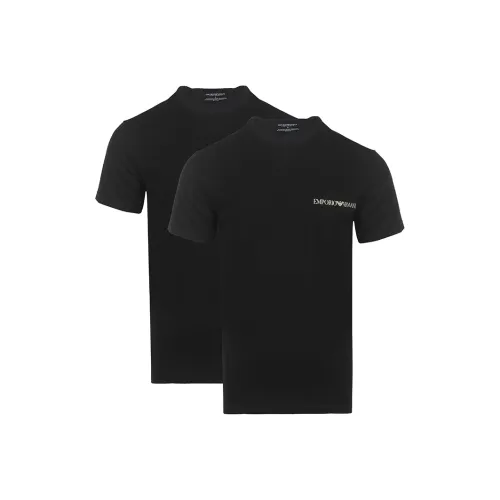 EMPORIO ARMANI SS23 T Shirt Men's 2 Pack Black