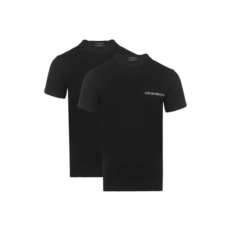 EMPORIO ARMANI SS23 T Shirt Men's 2 Pack Black-0