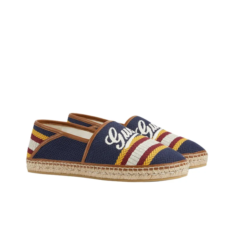GUCCI Alonso Espadrilles 'Script Blue Multi Color'-2