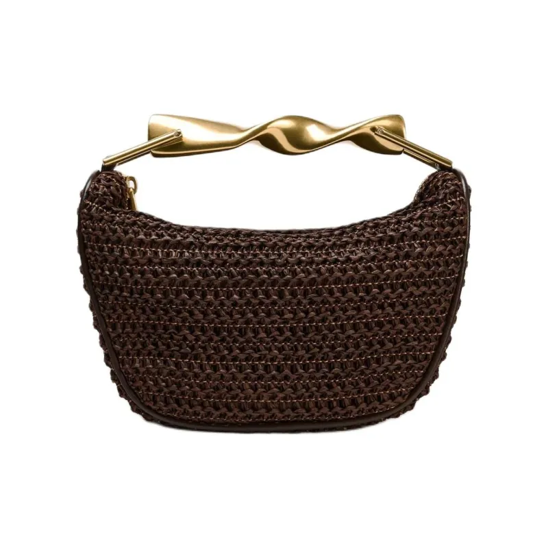 ZARA Cellulose Material Shoulder Bag, Crossbody Bag, Handbag Mini Women's Chocolate-0