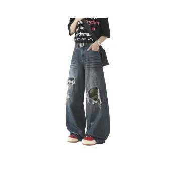 PAINT STAIN Classic Jeans Unisex Blue Tone Presentation