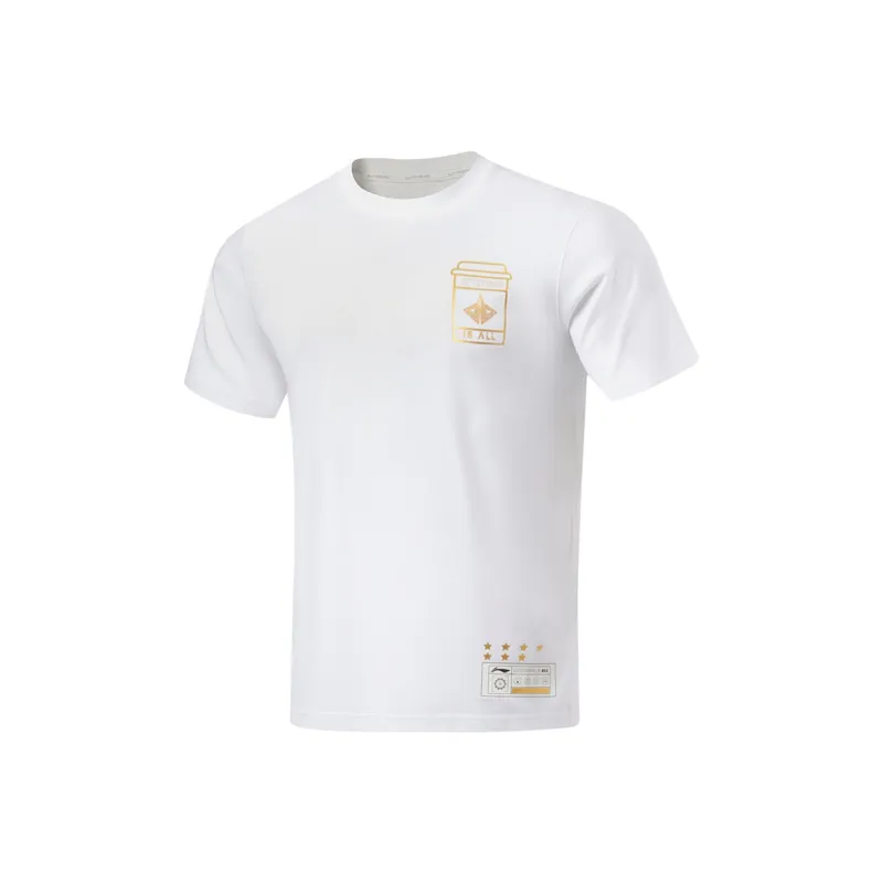 LINING Sports Basketball Collection T Shirts Men White-0