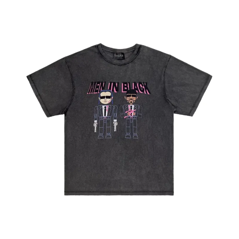 False Perception Short Sleeved T Shirts Unisex Washed Black-0