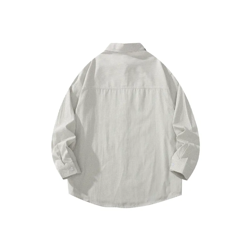 OGEK Shirt Unisex Green And White Stripes Includes Brooch-1
