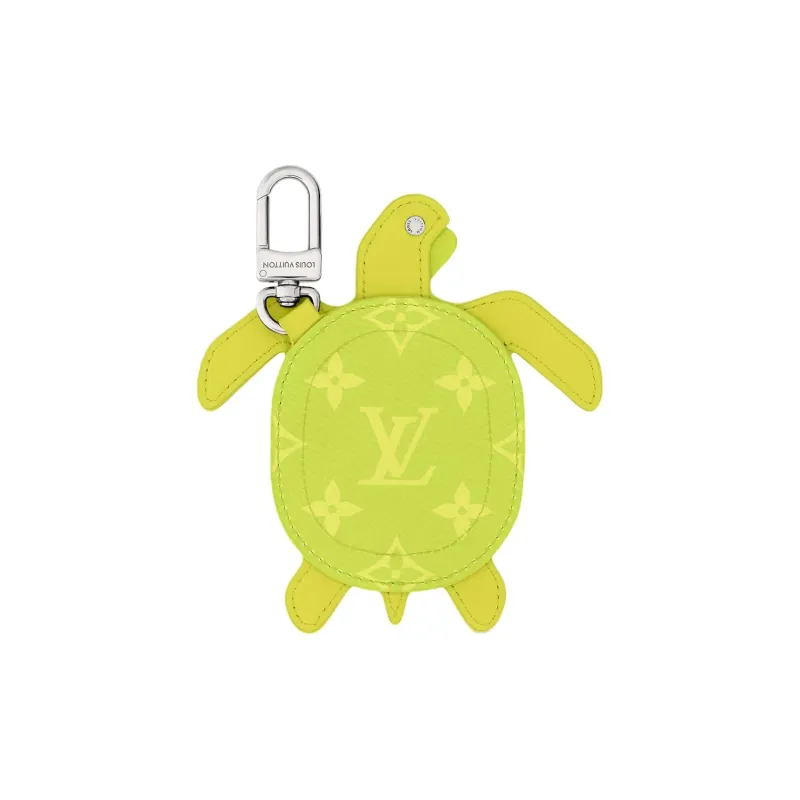 LOUIS VUITTON Turtle Leather Paneled Canvas Bag Charm Bag Merch Men's Lemon-1