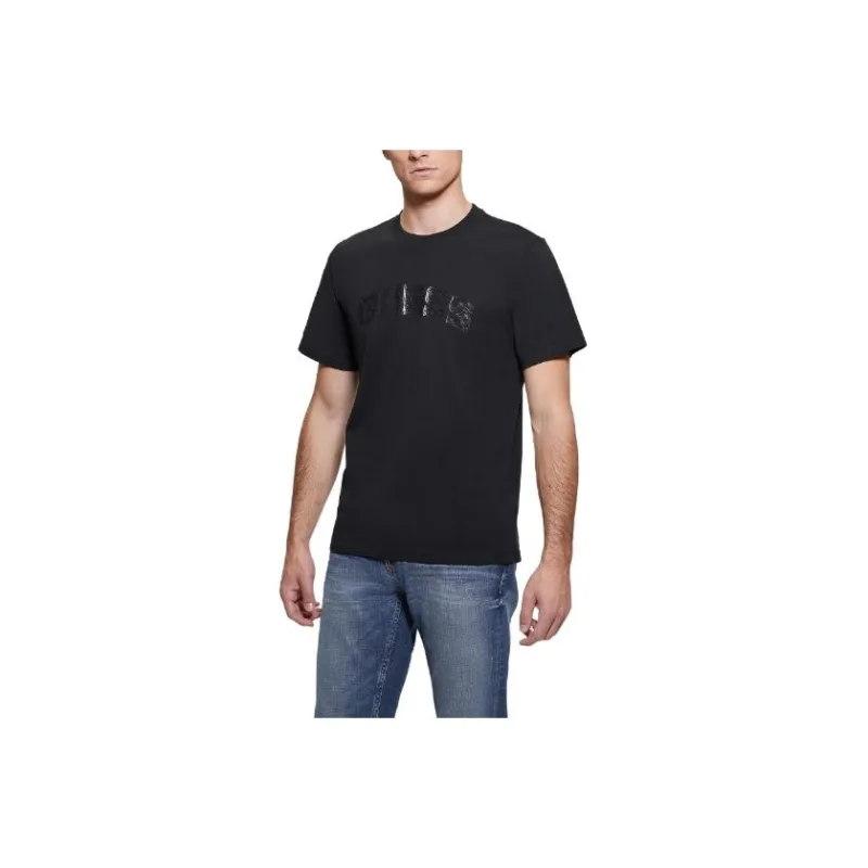 GUESS Eco Gaston Logo Tee T-Shirt Men's Black-0