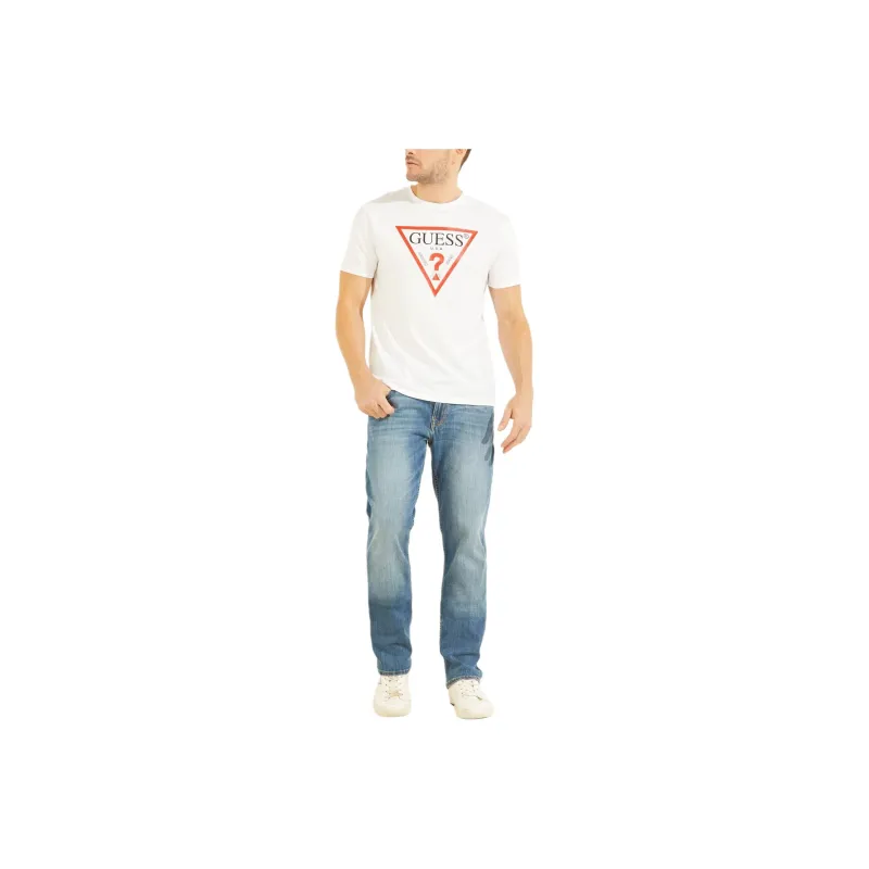 GUESS Classic Logo Tee T-Shirt Men's White-0