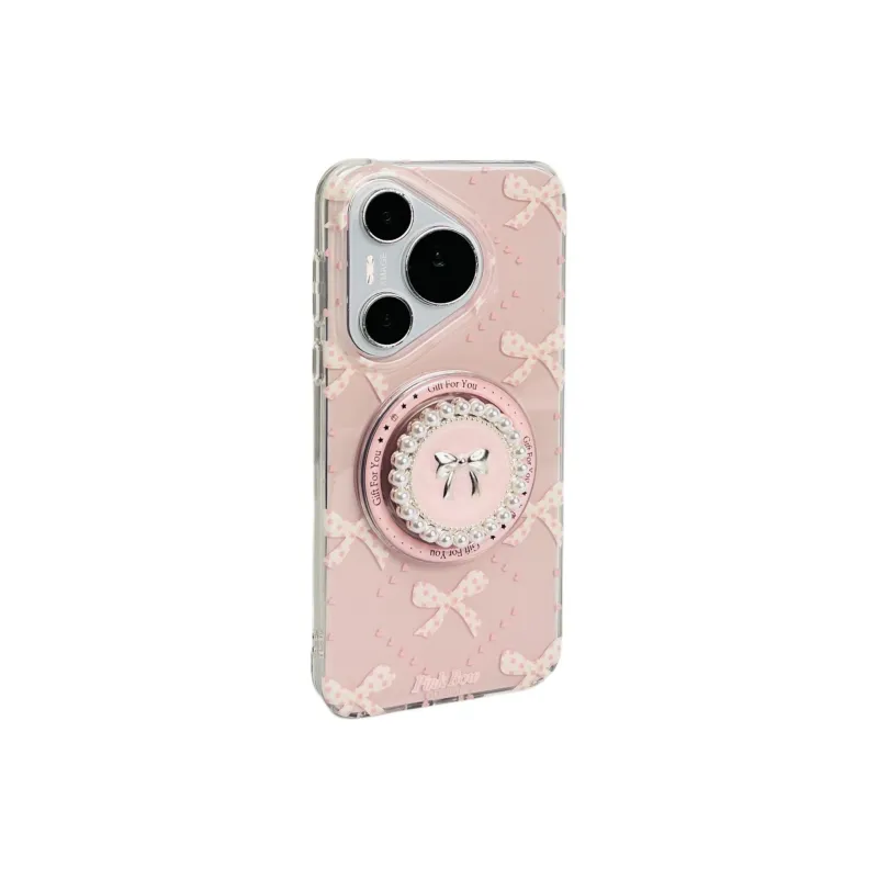 Wei Xin Acrylic Material Foundation Bow Phone Cases Compatibility  Huawei Mate 70/60/50/40 Pro/Pura 70/70 Pro+-1