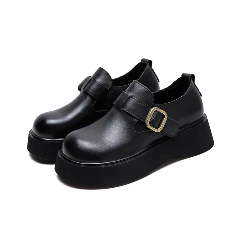 Chibang Loafers Casual Single Shoes 6cm Women's-1